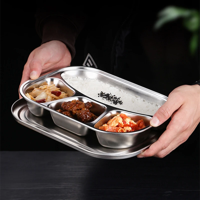 304 Stainless Steel Bento Meal Lunch Box for Kids 2/3/4 Compartment Children Healthy Food Container School Canteen Tableware