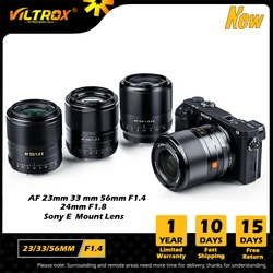 VILTROX 23 мм 33 мм 56 мм F1.4 24 мм F1.8 для объектива Sony с автофокусом APS-C, полнокадровый объектив Sony E с креплением для камеры ZV-E10 A7III A6400