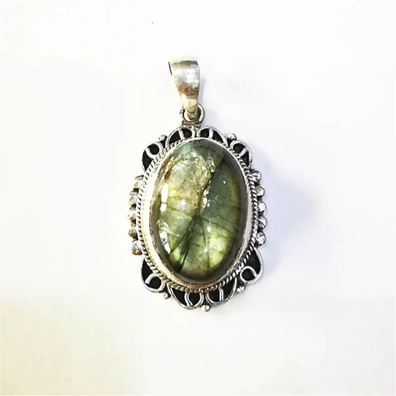 Nepal Hand 925 Silver Jewelry Inlaid Natural Labradorite Vintage Charms for Lady Multi Designs T9039