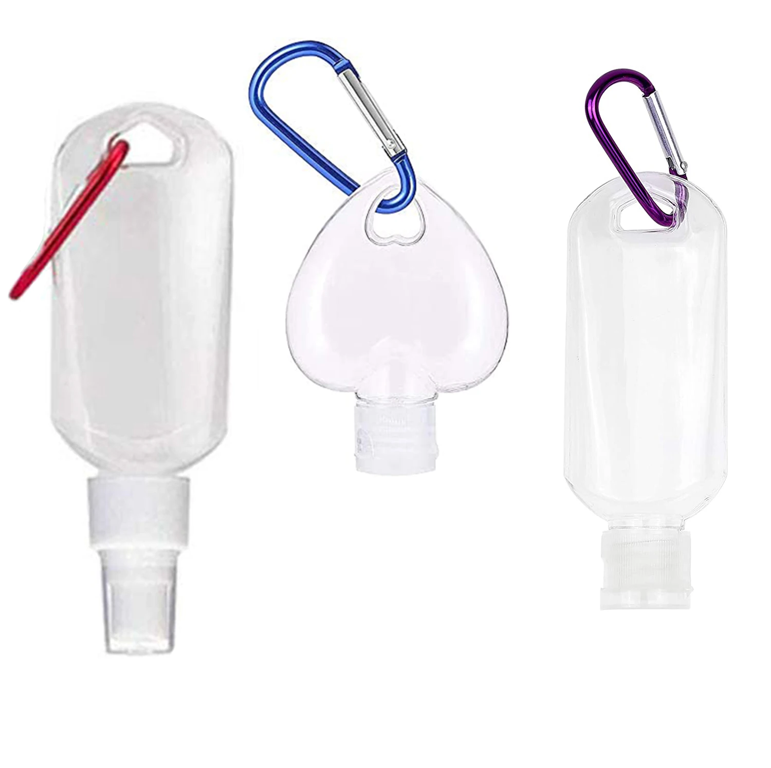 

50Pcs 30ml 50ml Travel Bottle Spray Bottle Plastic Flip Cap Keychain Leakproof Empty Squeeze Refillable Container for Liquid Gel