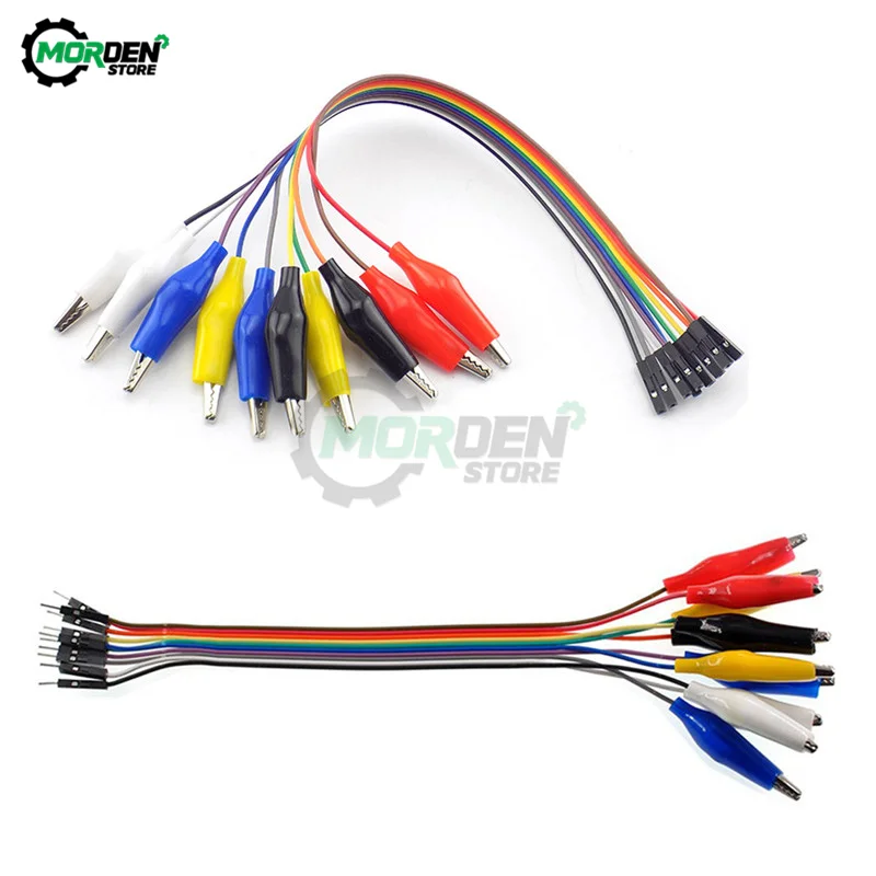 10PIN 20/30CM Dupont Cable Male/Female to Alligator Clip Connector Crocodile Clip Test Leads Test Jumper Wire For Arduino