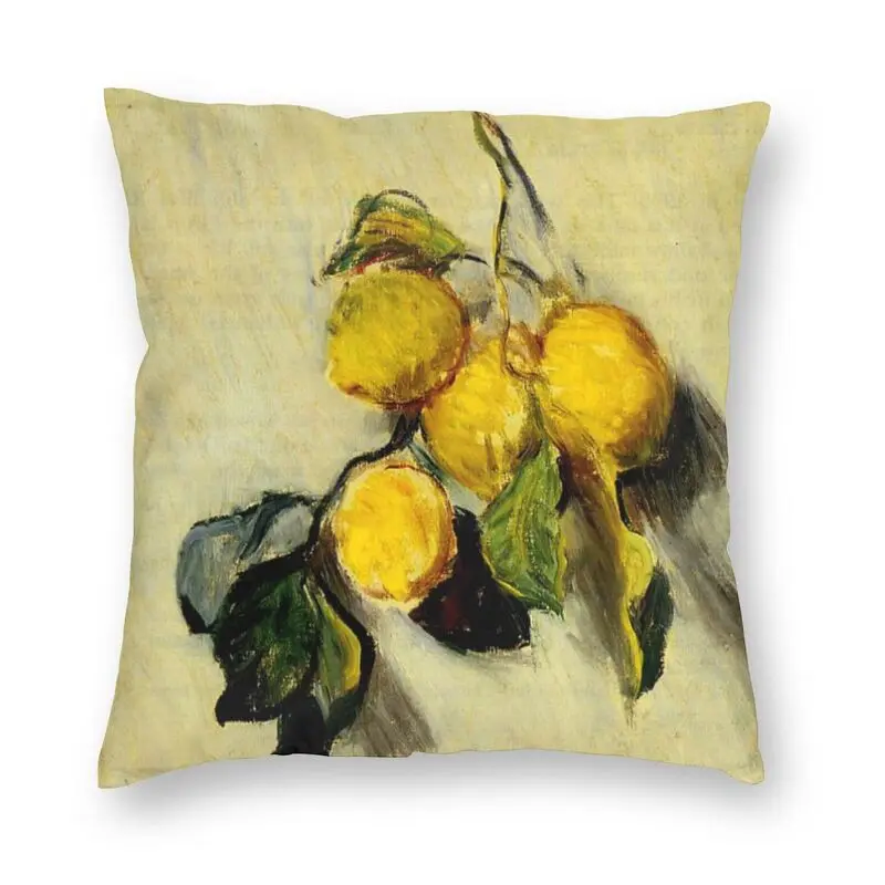 Branch Of Lemons Cushion Covers Sofa Home Decorative Claude Monet Painting Square Pillow Cover 45x45