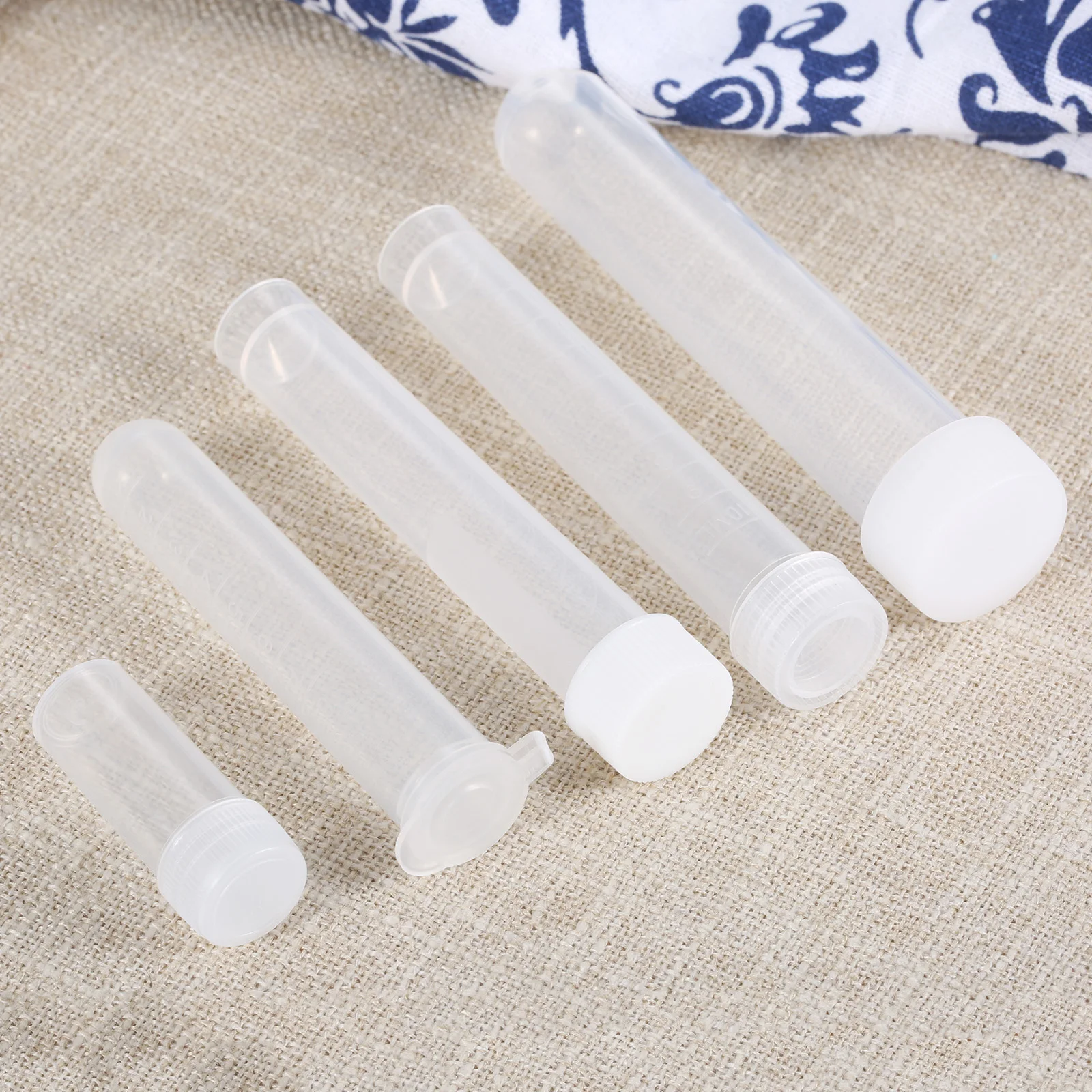 5pcs Clear Sewing Needles Storage Tube Plastic Pin Bottle Beads Button Sequins Container Box Holder 5 Sizes Organizer Bottle