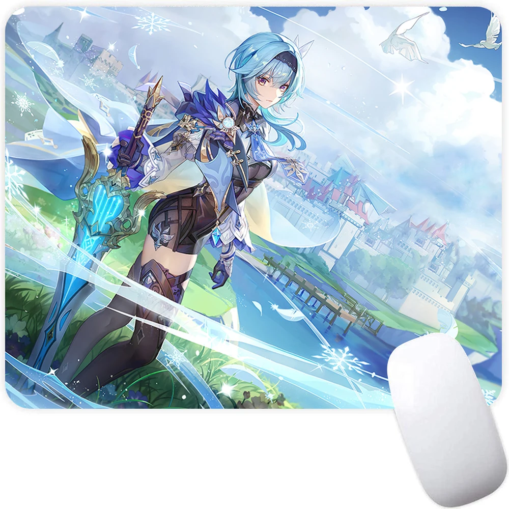 Genshin Impact Eula Small Gaming Mouse Pad Computer Mousepad Gamer Mouse Mat Laptop Mausepad Mouse Carpet Keyboard Mat Desk Pad