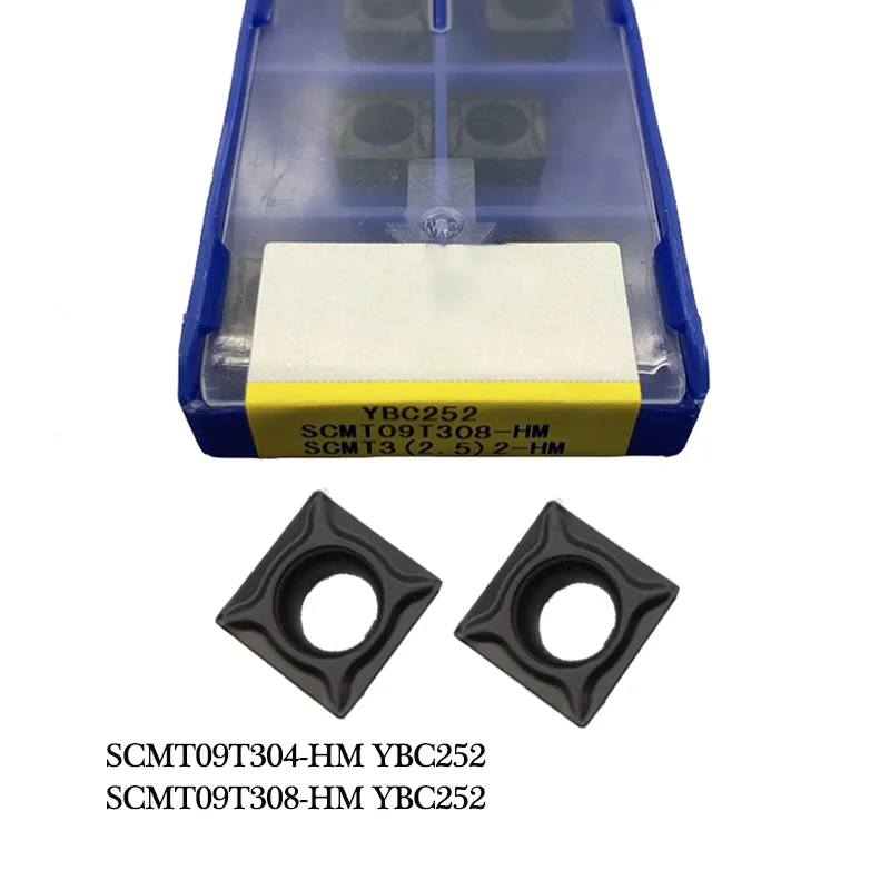 10Pcs คาร์ไบด์แทรก SCMT09T304 SCMT09T308 SCMT120408 SCMT120412 HM YBC251 YBC252 CNC เครื่องกลึงโลหะเครื่องตัด SCMT ใบมีด