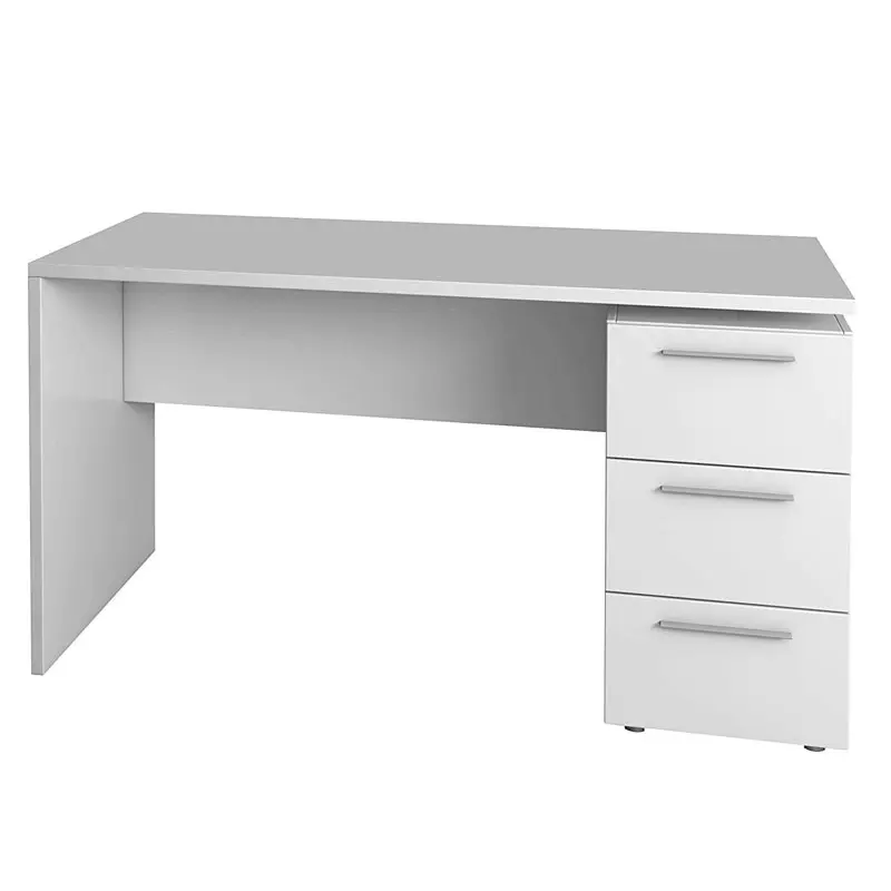 Office table 3 drawers, desk table white Color Artik, measures: 74x138x60 cm background