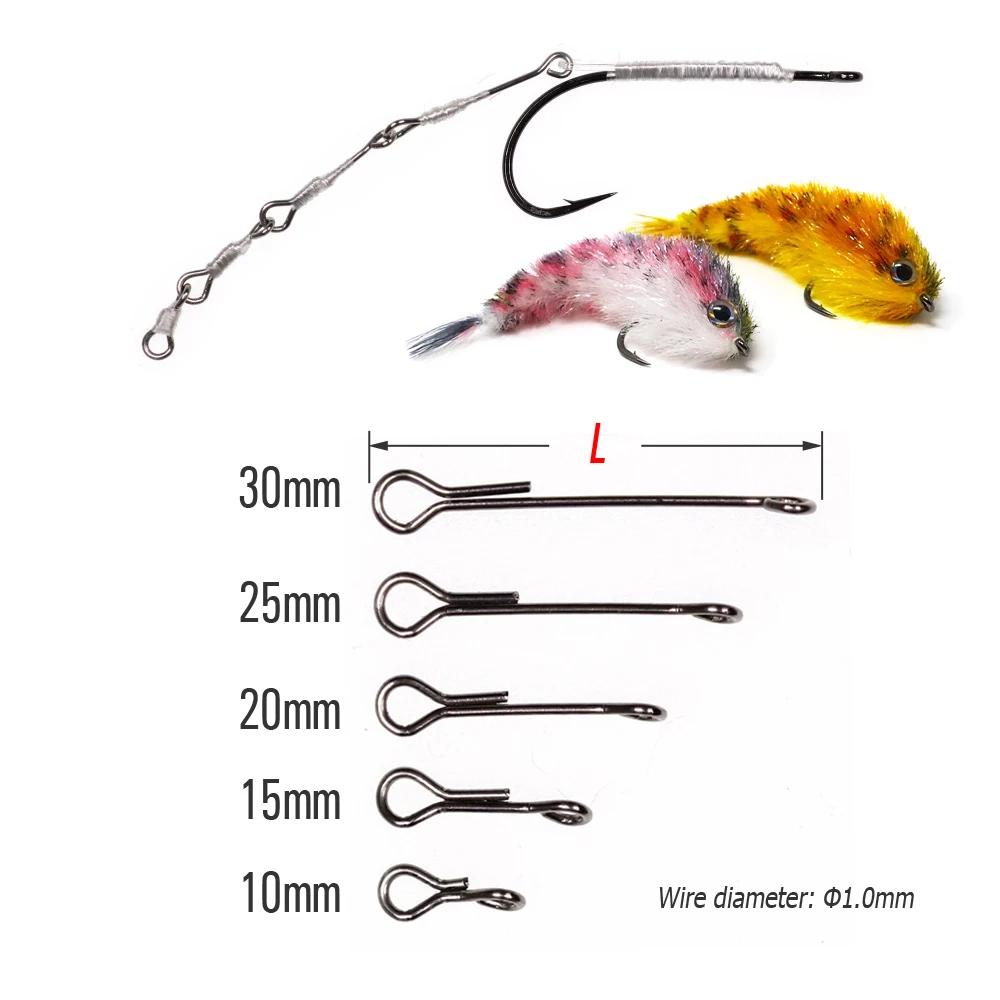 ICERIO Stainless Steel Articulated Fish-Spine Tail Shank Saltwater Streamers Finesse Changer Fly Tying Material