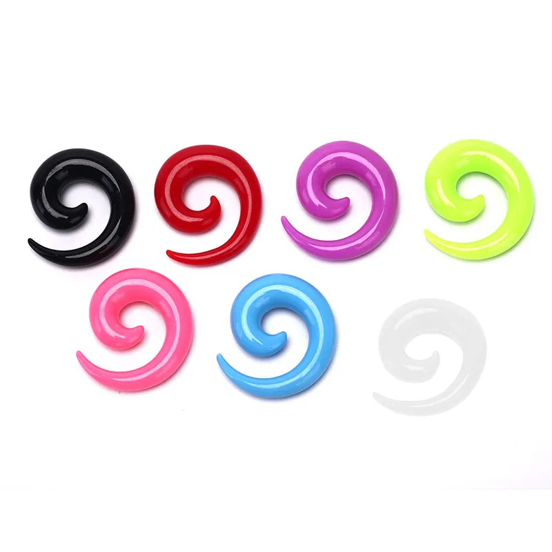 16Pcs Acrylic Spiral Taper Tunnel Ear Stretcher Plugs Expanders Body Jewelry Drop Ship Tragus Ear Plugs Flesh Tunnel Piercing