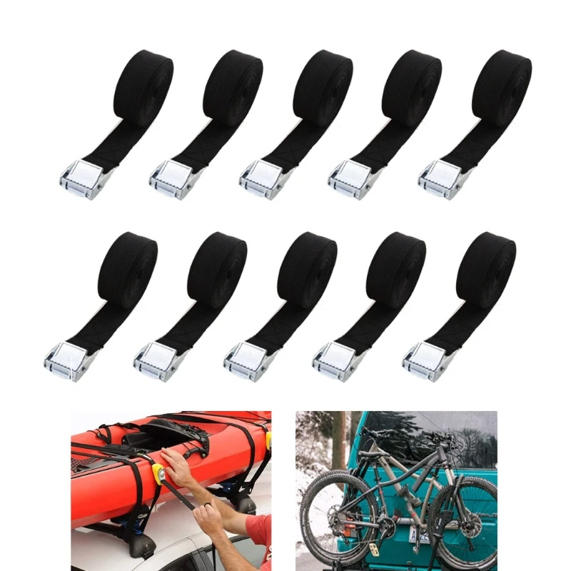 

Y5GF Pack of 10 Multipurpose Lashing Straps Motorcycle Lawn Equipment Moving Appliances Multi-use Tensioning Belts