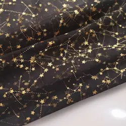 Print Gold Stars Tulle lace fabric Constellation Tulle lace Fabric For Cosplay, Birthday Party Dress,Cupcake Dress,  Ball Gown