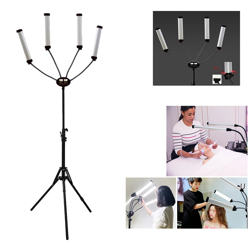 Yidoblo FX-800II Four Arms Led Fill Light Bi-color Dimmable 3200-5500K Multi-angle Photograthic Lighting Make-up Beauty Salon