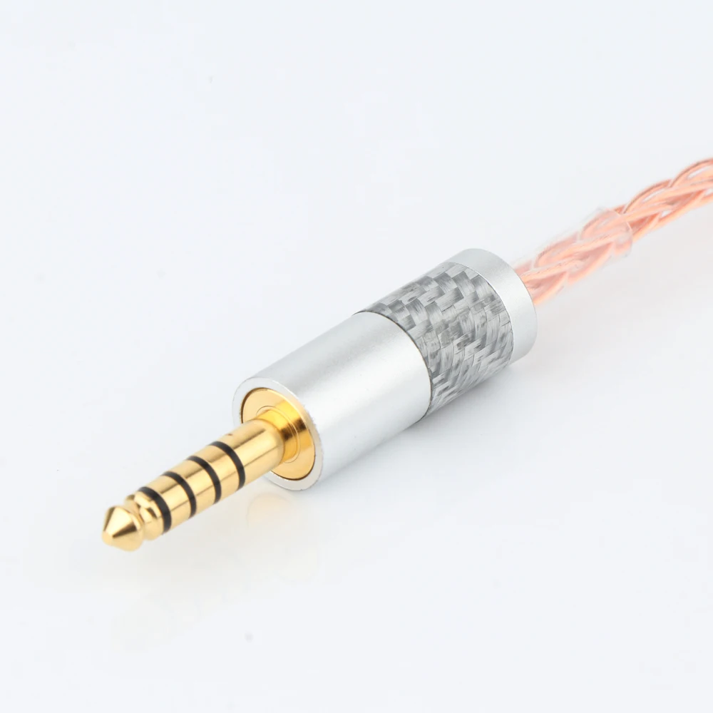 คุณภาพสูง 8Cores Braid สายหูฟังสายหูฟัง 4.4 มม.ถึง 4.4 มม.อะแดปเตอร์เสียงสาย