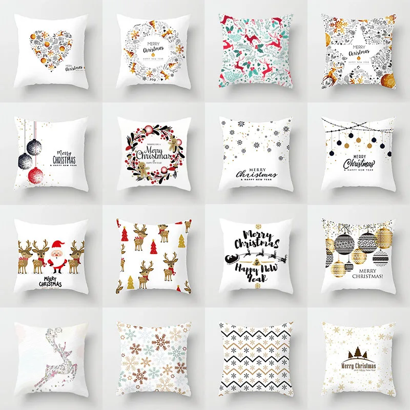 

Christmas Cushion Cover Merry Christmas Decoration Pillowcases Santa Claus Throw Pillow Case Christmas Cushion Cover Navidad