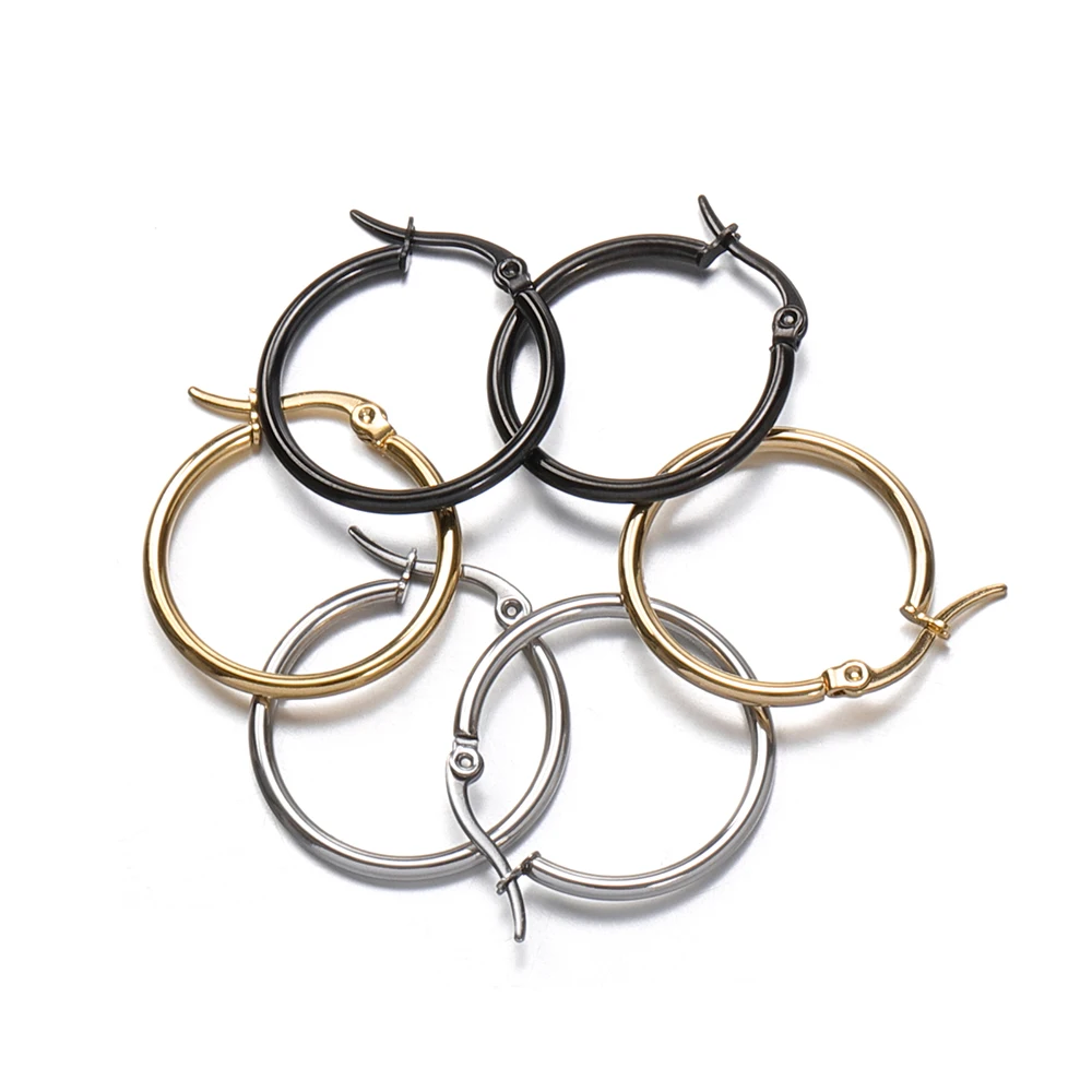 10 Stück Gold 316L Edelstahl Offene Ohrringe Kreis 15 20 25 40mm Ohrringhaken Basis Ohrring für Schmuckherstellung Komponenten DIY – Detail 9
