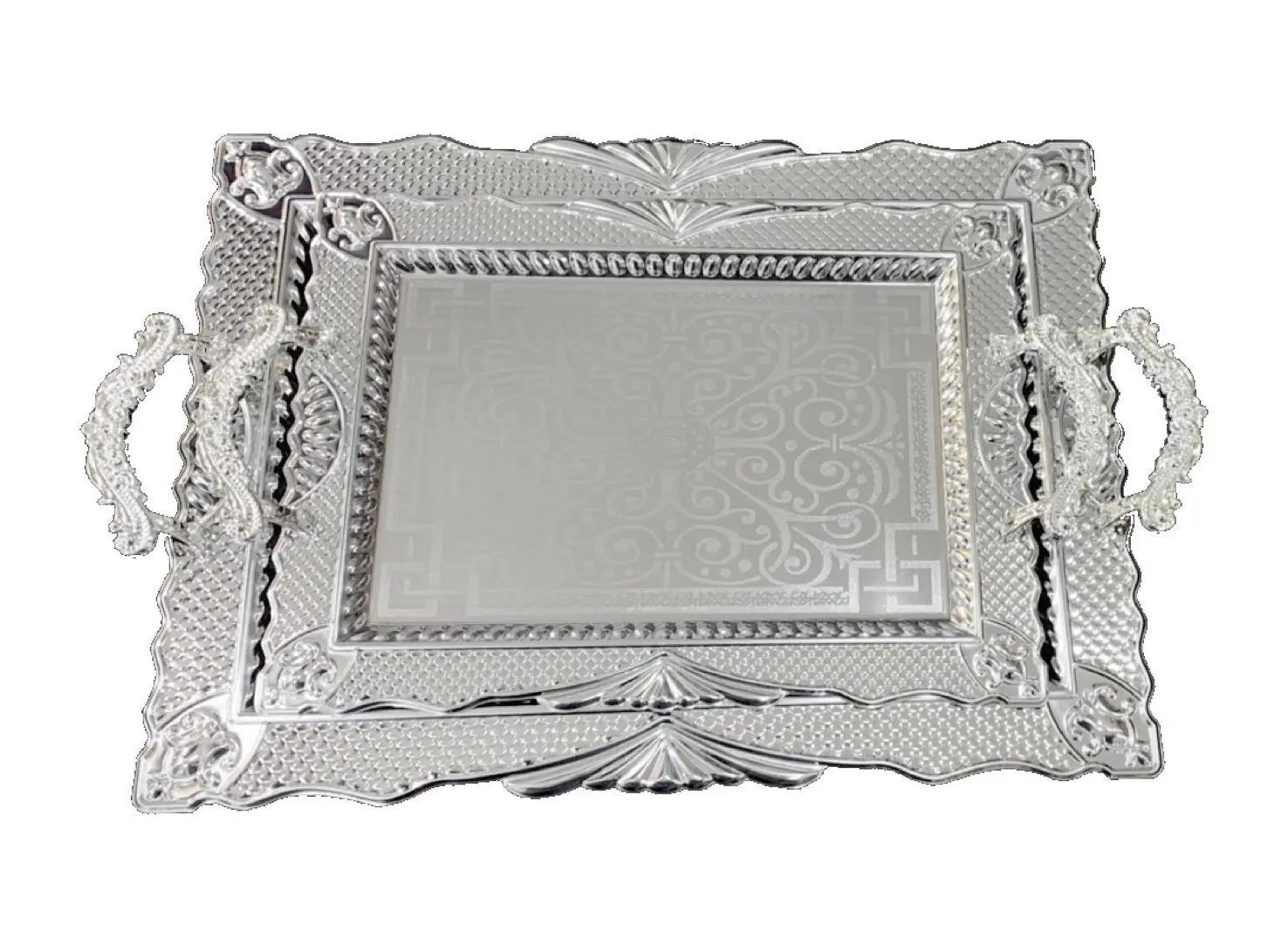 

DOLBOVI LİNOX 2 Lİ RECTANGLE TARNISH NEW MODEL tray SILVER COLOR LKM 486 tray поднос plateau de service