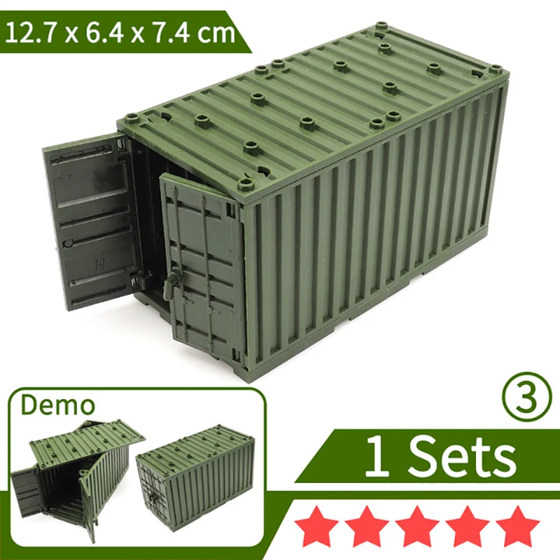 WW2 Military Weapons Gun Container Building Block Figures Accessories Equipment MOC Brick Shipping Transport Case SWAT Kids Toys