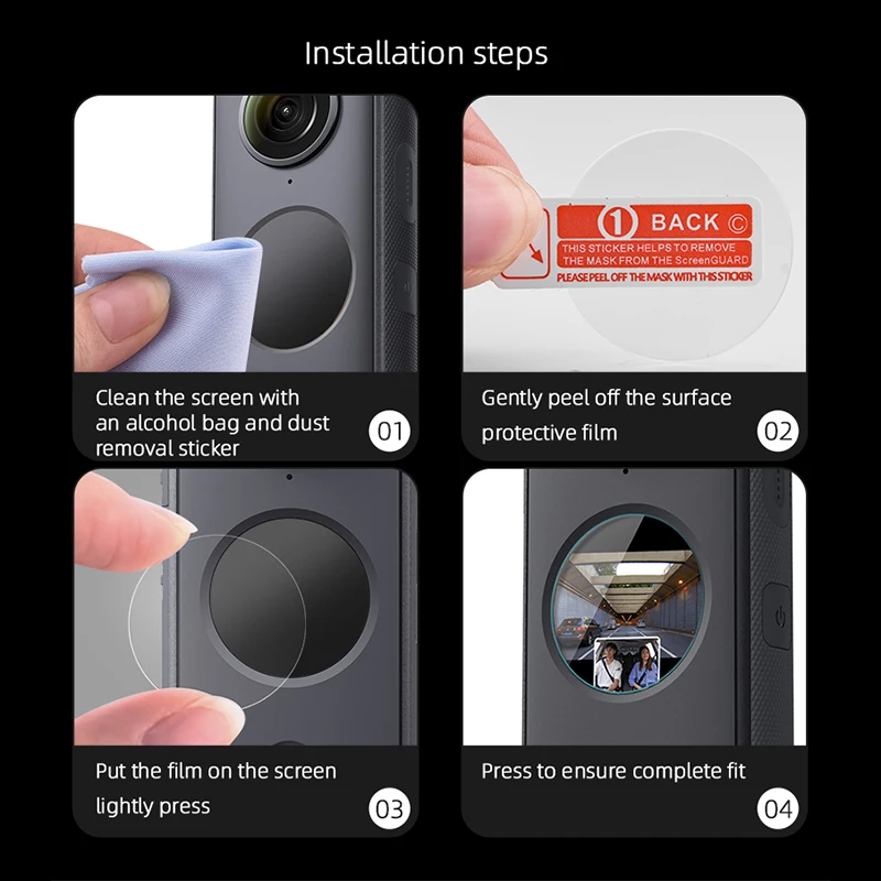 強化ガラススクリーンプロテクター,insta360用強化ガラスフィルム,2ユニット