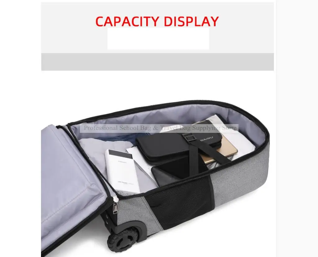 20 Inch Men Travel trolley bag Rolling Luggage backpack on wheels wheeled backpack duffle Cabin carry on Travelling trolley bags