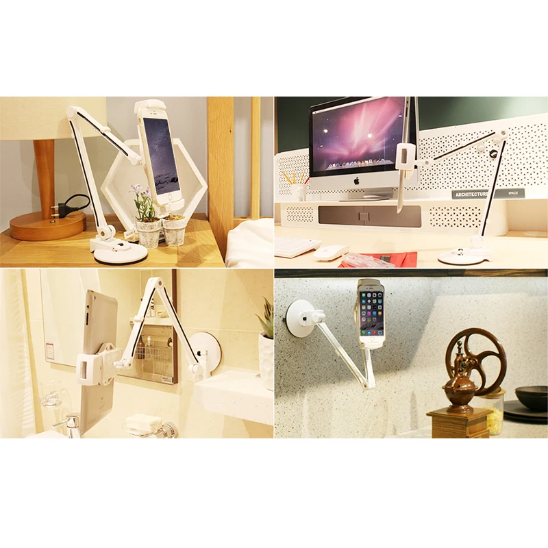 แท็บเล็ตขาตั้งแก้ว Sucker Mount ยืดหยุ่นยาวแขนโทรศัพท์สำหรับ iPad Pro 12.9 Air Mini Xiaomi Mipad 4 5 iPhone