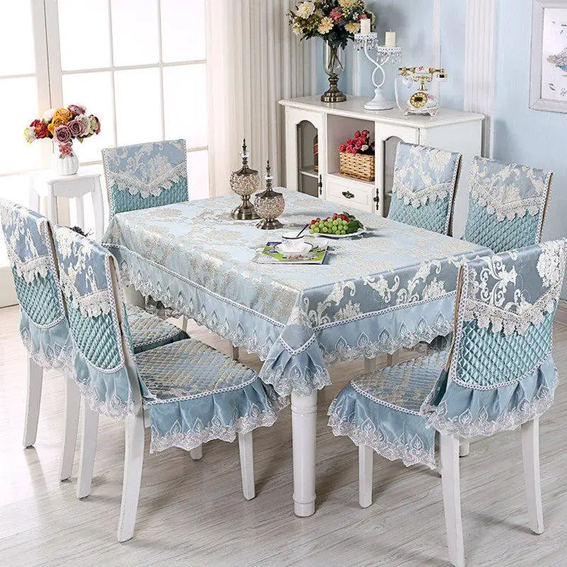 Elegant 13 pcs/set Rectangular Table Cloth Set with Chair Covers Tablecloth for Wedding Decoration Lace Table Cover Tablecloths image 2
