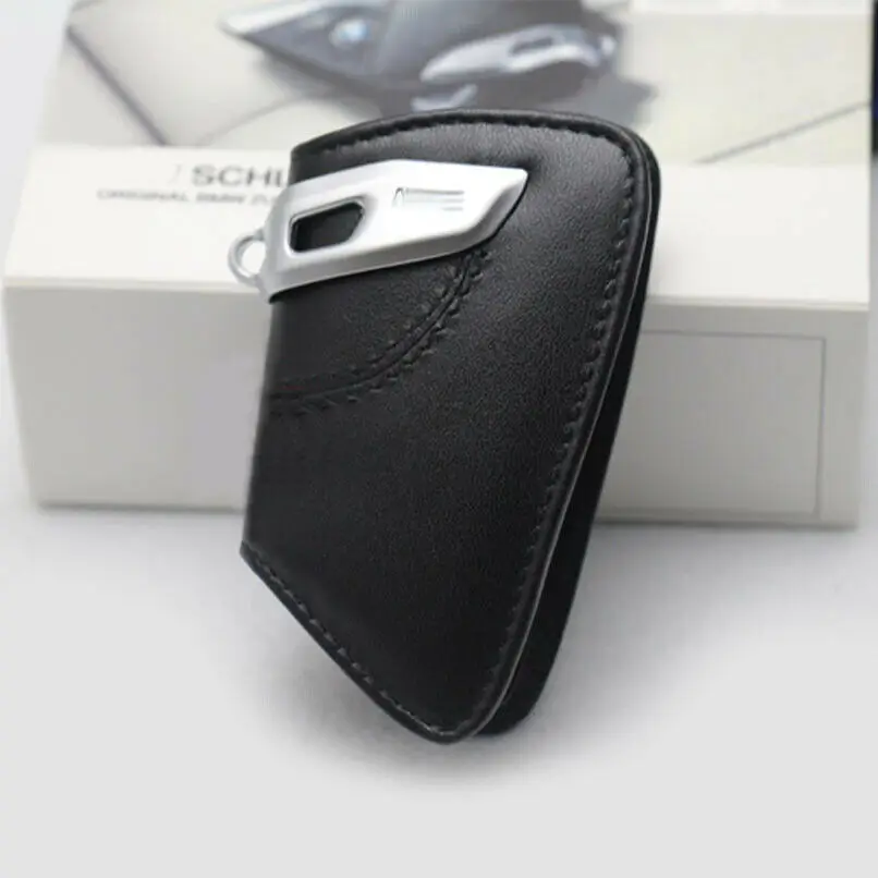 1Pcs Black Leather Style Car Smart Key FOB Cover Case Holder Shell Skin For BMW F15 F16 F48 5/7 Series F10 520li Accessories