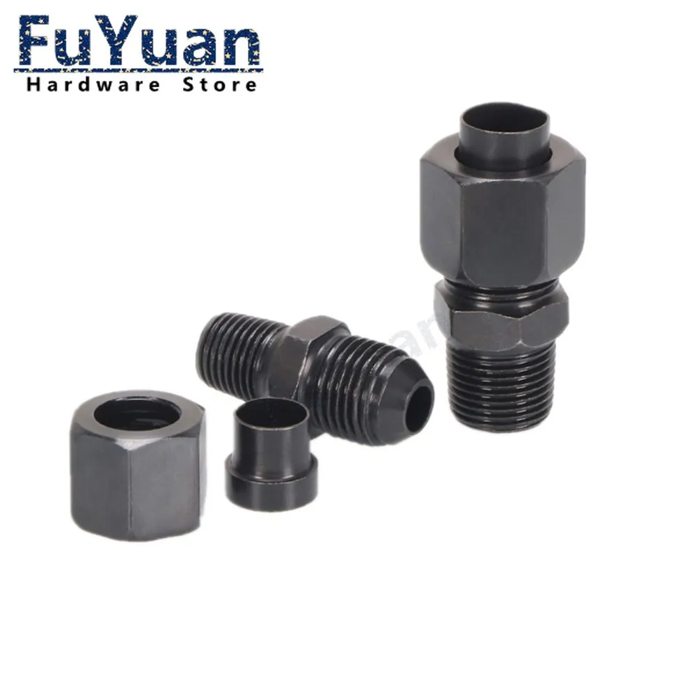 1PCS High-pressure Hydraulic Flaring Straight-through Male Thread 1/8