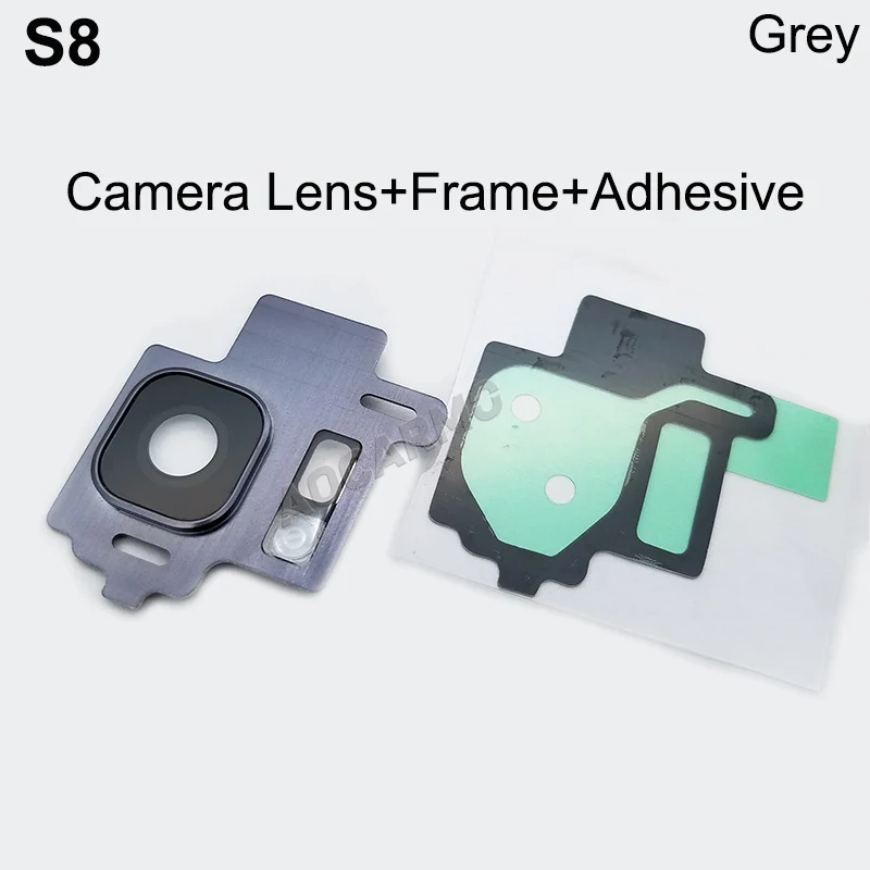 Aocarmo Rear Back Camera Lens Glass Ring Cover With Frame Adhesive For Samsung Galaxy S8 SM-G9500 5.8\