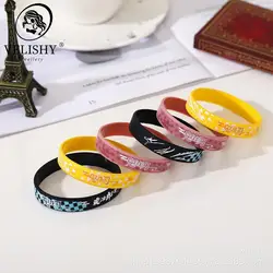 1Pc Anime Demon Slayer Kimetsu No Yaiba Blade Of Ghost Wristband Rubber Silicone Men Bracelet Sport Jewelry Gifts