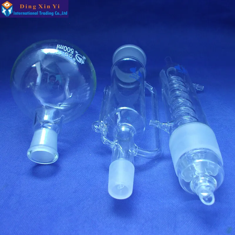 150ml/250ml/500ml Lab Glass Soxhlet Extractor condenser and extractor body with coiled/bulbed,Lab Glassware Kit