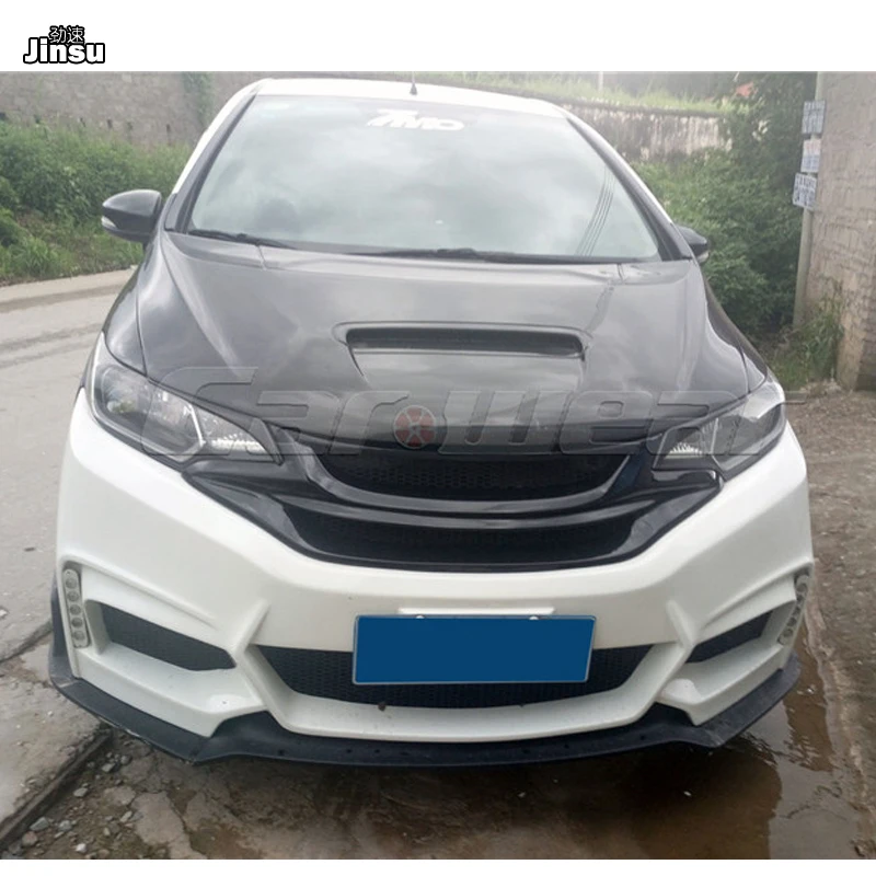 Carbon Fiber Headlights Eyebrow Eyelid Sticker for Honda FIT GK5 2014 2015 2016 2017 2018 2019 Year 2pcs/set