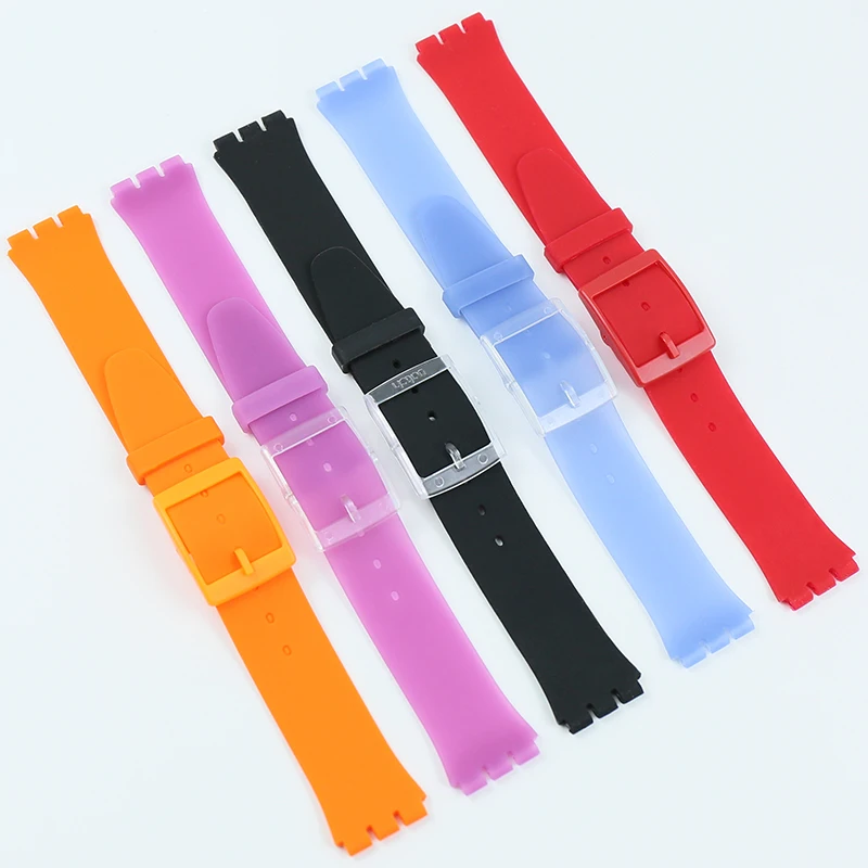 Ms silicone strap watch accessories 16mm For Swatch SFK360 SFK361 SFK397 children\'s rubber sports waterproof strap