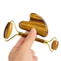 Set de Rodillo de Ojo de Tigre y Gua Sha - 10.89 € Set de Rodillo de Ojo de Tigre y Gua Sha