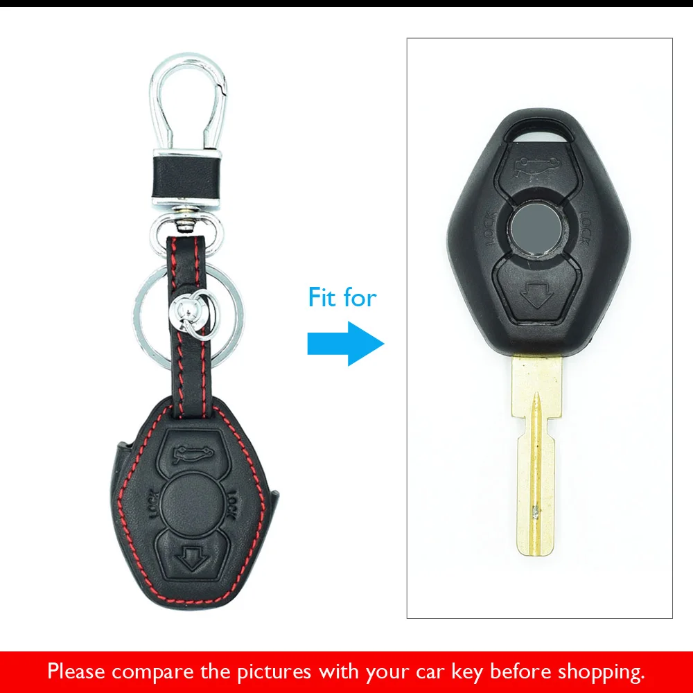 Leder Auto Schlüssel Abdeckung Auto Zubehör Für BMW 5 6 M5 M6 Serie E34 E36 E38 E39 E60 E61 E63 E64 Fernbedienung fobs Schutz Fall – Detail 1