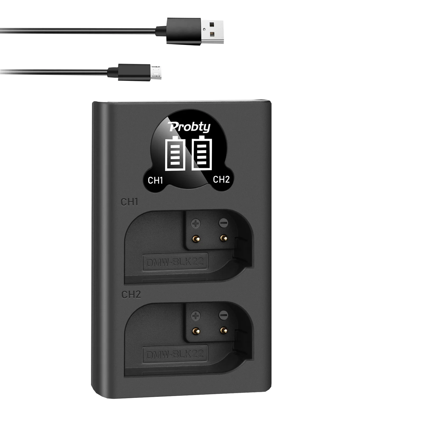 Kit Caricabatterie Rapido E 2 Batterie 2320 MAh Per Panasonic Lumix S5/S5II/GH6 – Carica USB-C, Display Digitale, Protezioni Integrate
