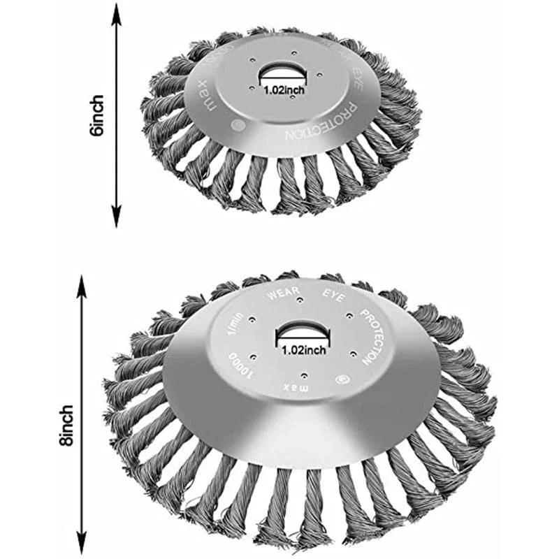 스틸 와이어 휠 정원 잡초 브러시, 잔디 깎는 기계, 잔디 이터 트리머 브러시 커터 도구, 정원 잔디 트리머 헤드 잡초 브러시