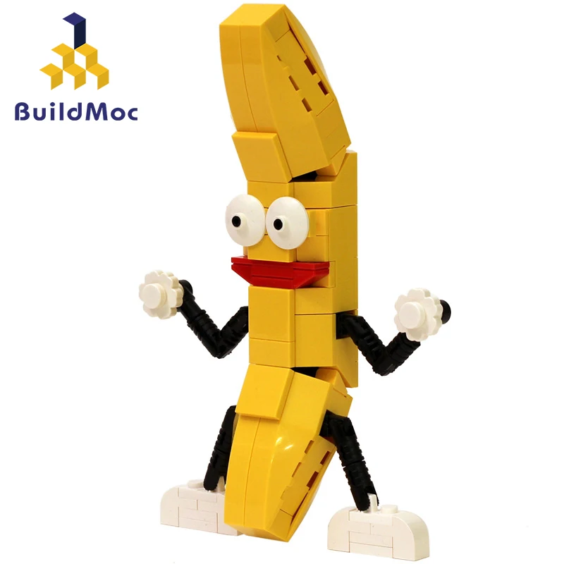 

BuildMOC, креативный танцующий желтый банан, мини-конструктор, забавная Новинка, фрукты, интерактивные сборные игрушки, детские игрушки
