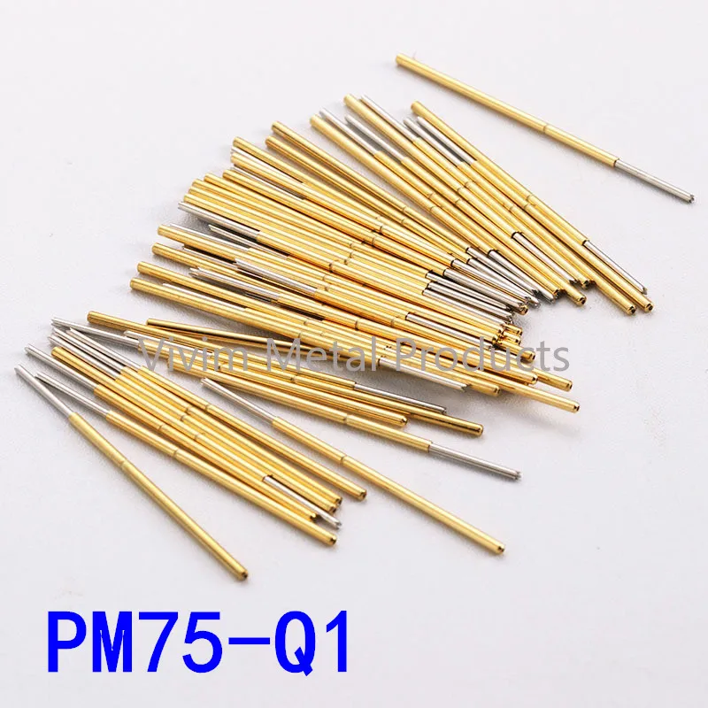 100 Pieces/ Pack PM75-Q1 Straight Round Head Test Probe Length 27.8mm Needle 1.02mm Spring Thimble Home New Probe