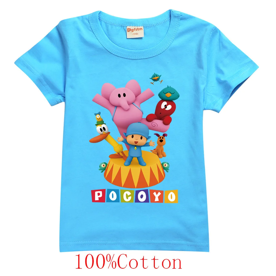 POCOYOE T Shirt Kids Summer Tops Children Funny Shirt Short Sleeve Girls Clothes Cotton Kawaii Tee Toddler Boys T-shirts 2-14Y