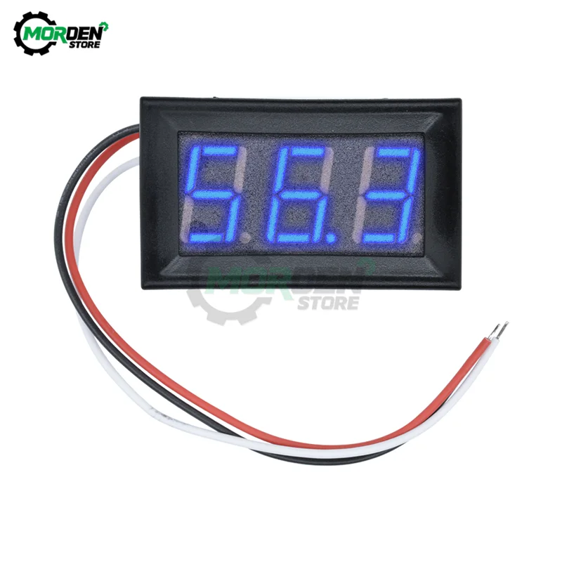 Mini voltmètre numérique à affichage LED, 0.56 pouces, DC 0-100V, testeur de tension, panneau de volts à 3 fils, rouge/bleu/vert