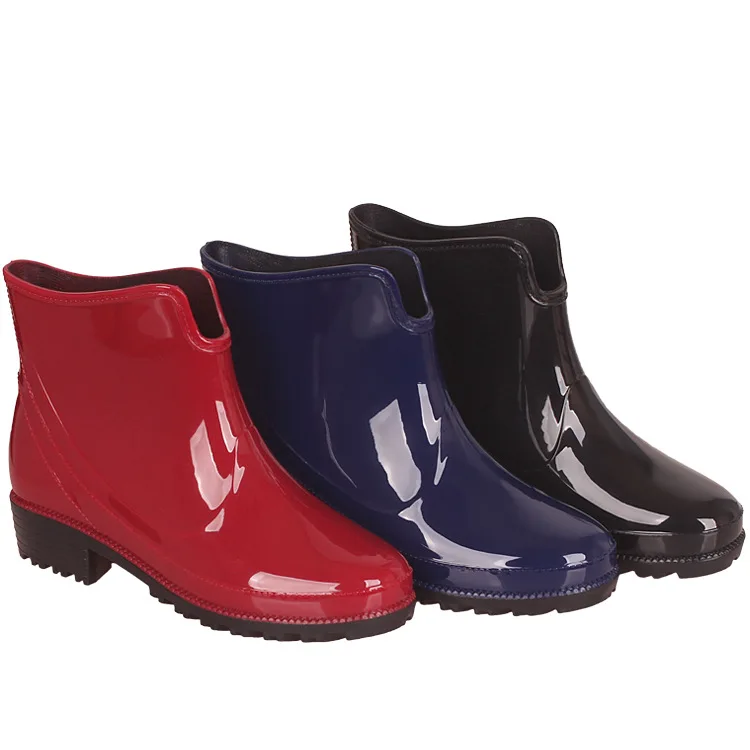 2021 New Rubber Boots for Women PVC Ankle Rain Boots Waterproof Trendy Jelly Women Boot Elastic Band Rainy Shoes Woman88