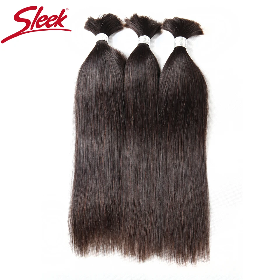 Sleek 30 Inch Human Hair Bundles Straight Bulk Human Hair For Braiding No Weft Crochet Braids Single Bundles Brazilian Hair