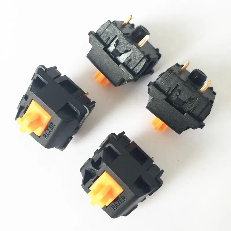 

4PCS NEW Orange Keyboard Microswitch Keyswitches 2pin Feet Switch Mix Switch for Ra.zer Blackwidow Mechanical Keyboard