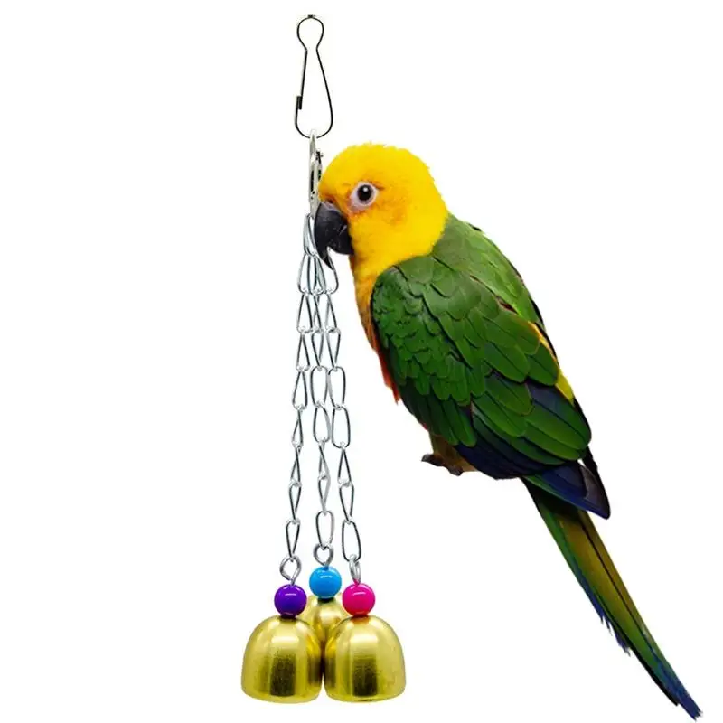 1pc Parrot Hanging Bell Anti-Biting Funny Parrot Hanging Toy Bird Bell Toy For Parrot Pet Supplies Random Color