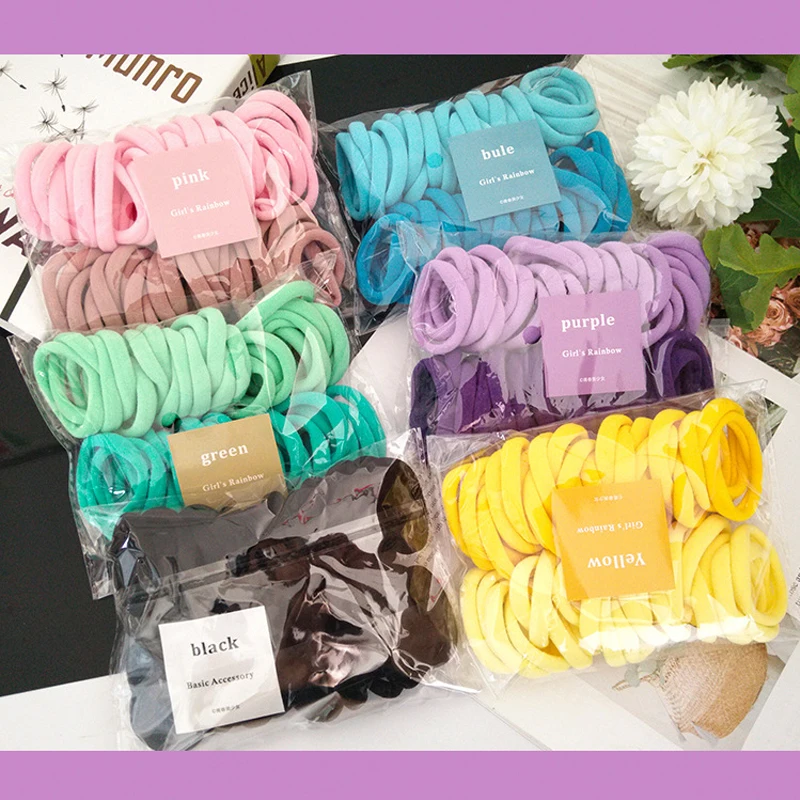 [Pack Of 50/30 ] Korean Girl Gradient Color Seamless Hair Rope Color Hair Ring High Stretch Towel Ring Candy Color Hair Rope