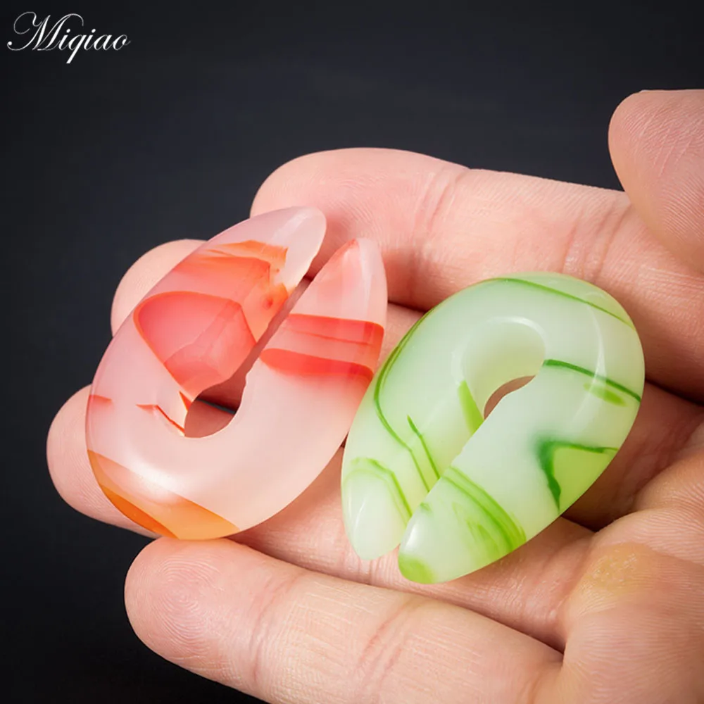 Miqiao 2pcs Explosive Personality Natural Stone Pattern Key Ear Expander Body Exquisite Piercing Jewelry