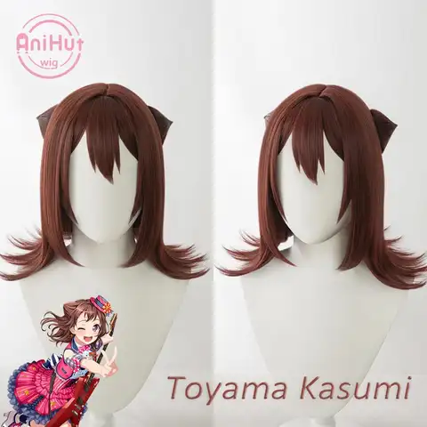 Bang Dream! Poppin’Party 도야마 카스미 코스프레 귀 가발 – 여성용 합성 반도리 헤어