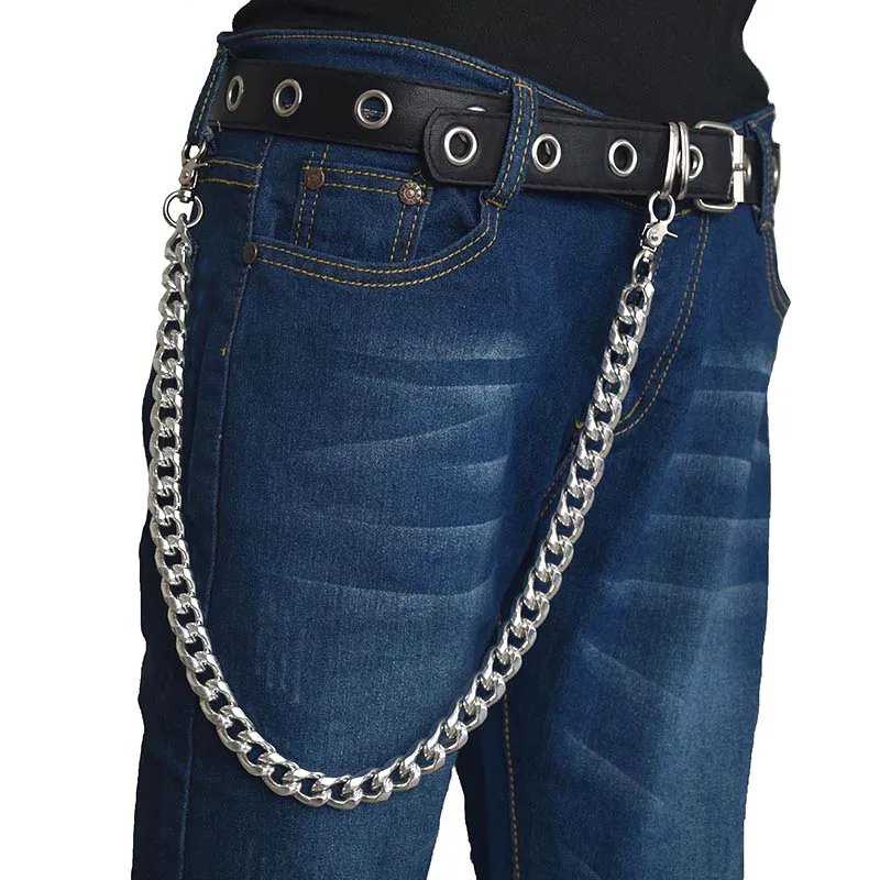 Aluminium Stainless Steel 46cm 56cm 66cm Pants Trousers Key Chains Unisex Trendy Metal Punk Wallet Belt Keychain Accessories