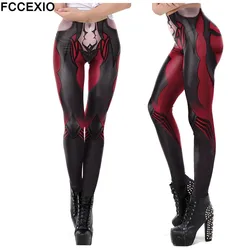 FCCEXIO-Calças de Jogging Feminina, Leggings Estampada Anime, Calças Elásticas, Fitness Esportivo, Moda de Alta Qualidade