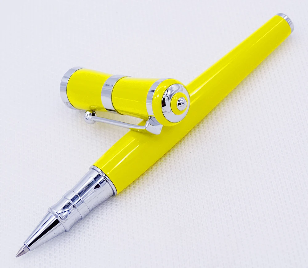 

Fuliwen 2051 Metal Rollerball Pen, Fresh Fashion Style Fine Point 0.5mm Beautiful Yellow for Office Home School, Men and Women