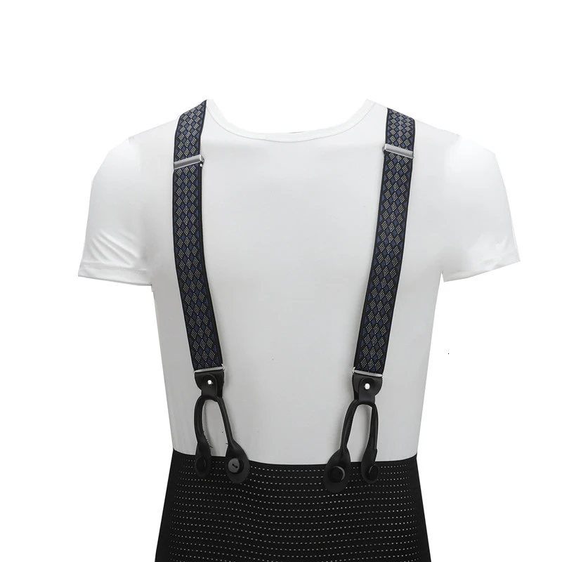 1.38" Width Adult Button Suspenders Black Real Leather Suspenders Y-back Shape Man Ligas Tirantes Stretch Hangeband 3.5*120cm